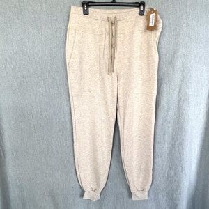 New ULLA JOHNSON Womens Calla Pant Oatmeal Melange Athleisure L Athletic Lounge
